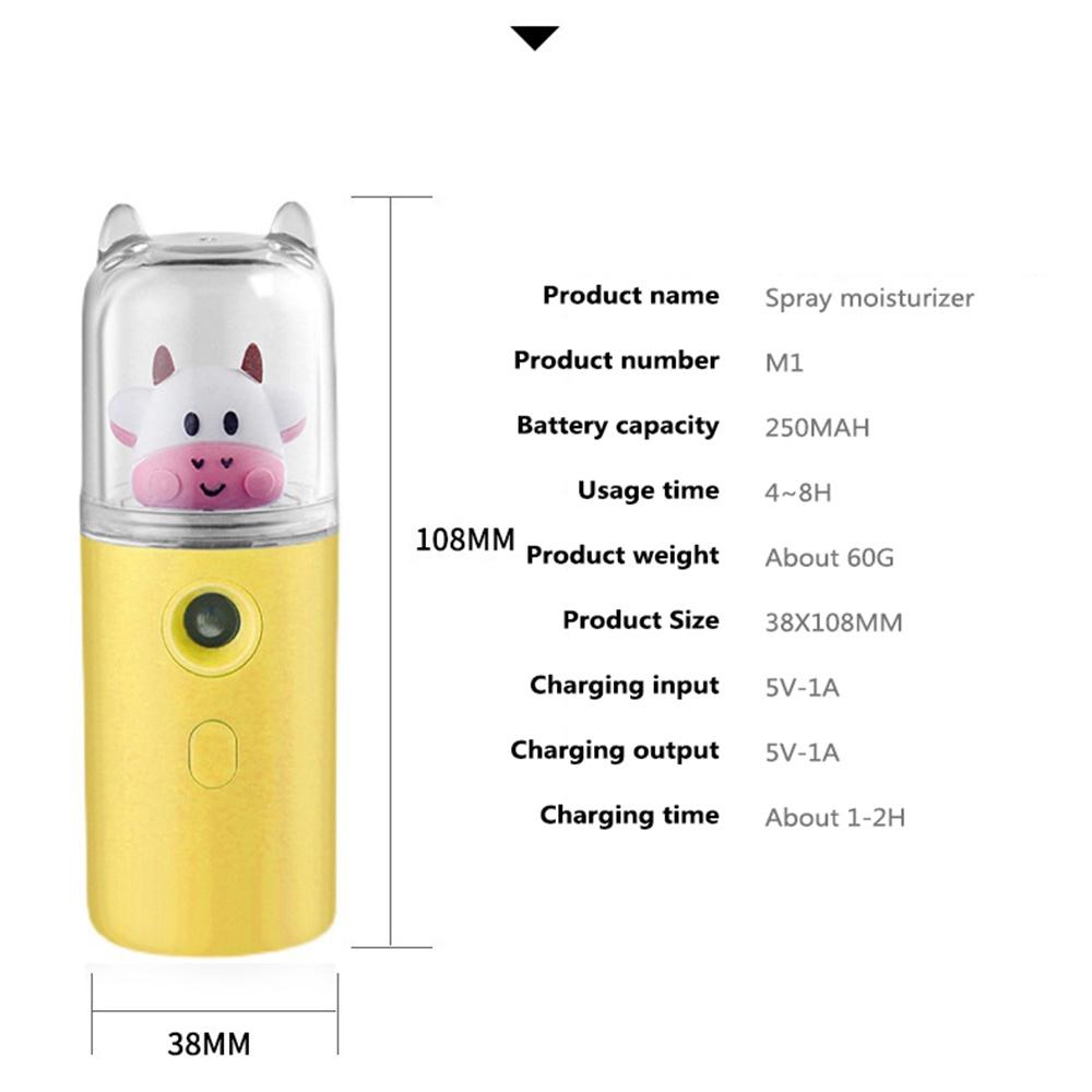 Dễ Thương Máy Phun Sương Tạo Độ Ẩm Cho Da Mặt Thiết Kế Nhỏ Gọn Sạc Usb Tiện Dụng