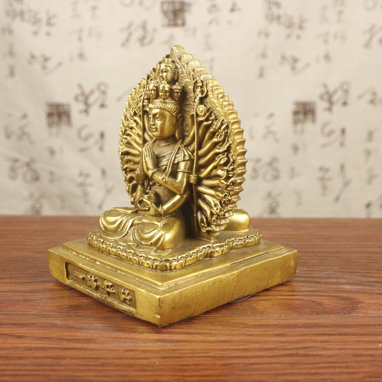 Tượng Tượng Phật Bà Nghìn Tay Nghìn Mắt hai mặt bằng đồng thau