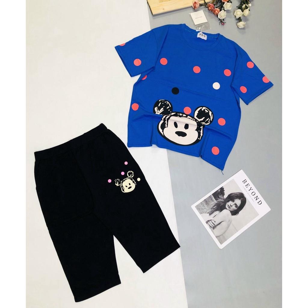ĐỒ BỘ MẶC NHÀ NỮ QUẦN LỬNG ÁO THUN