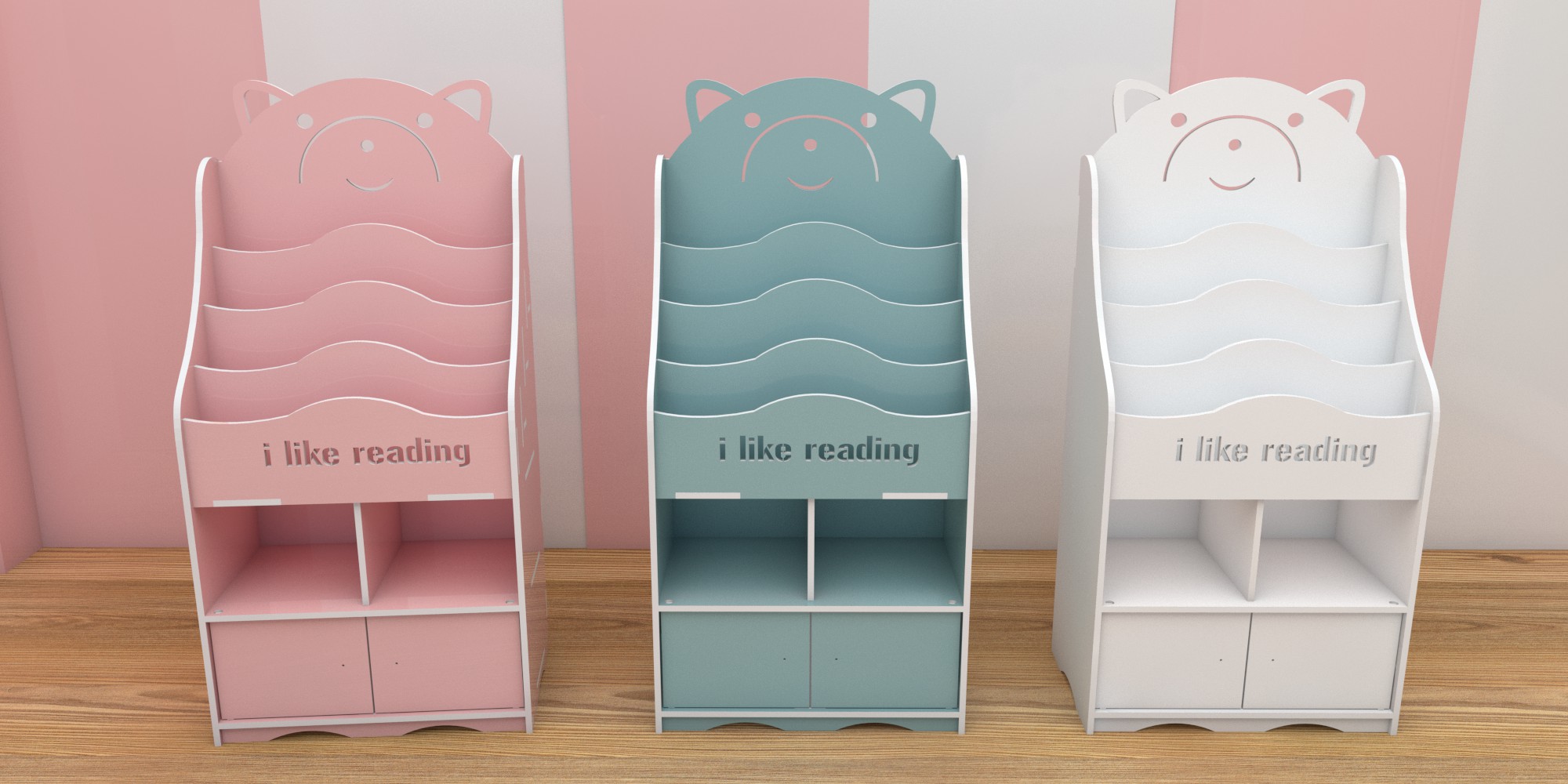 Kệ Sách Gấu 1 Tầng Ngăn Chứa Đồ