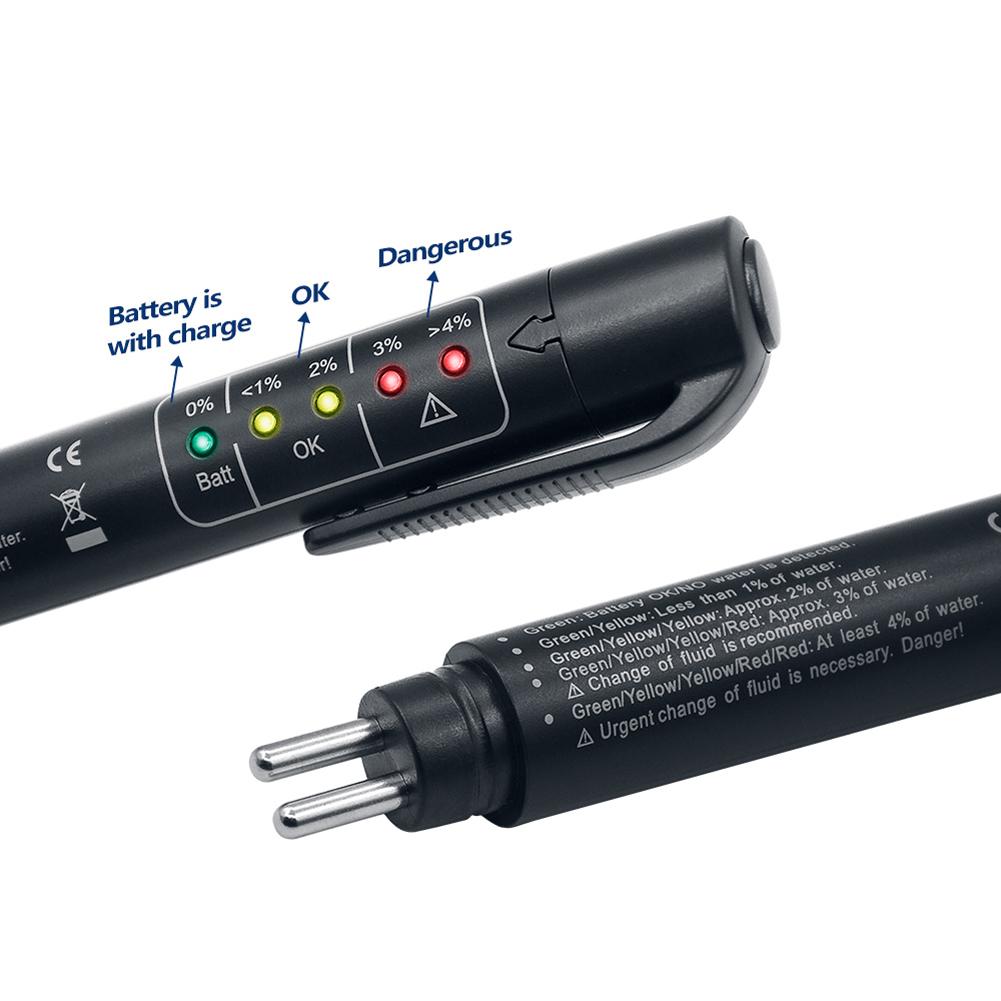 5 LEDs Mini Auto Diagnostic Brakes Test Pen Portable Vehicle Automatic Brake-Fluid Tester for DOT3 DOT4 DOT5