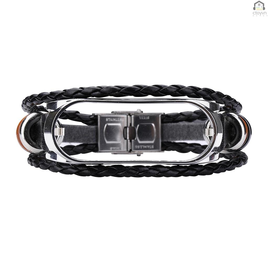 Dây đeo thay thế chất liệu da phong cách dân tộc cho Xiaomi Mi Band 6/6 NFC Mi Band 5