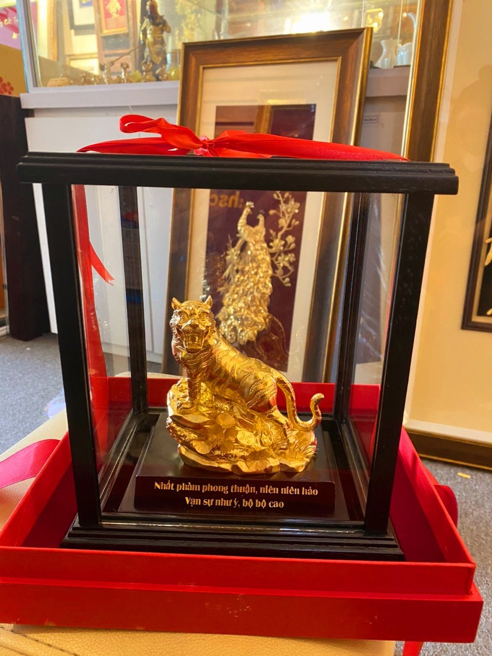 Tượng Hổ Dát Vàng 24K(24x20x16 cm) MT Gold Art- Hàng chính hãng, trang trí nhà cửa, phòng làm việc, quà tặng sếp, đối tác, khách hàng, tân gia, khai trương