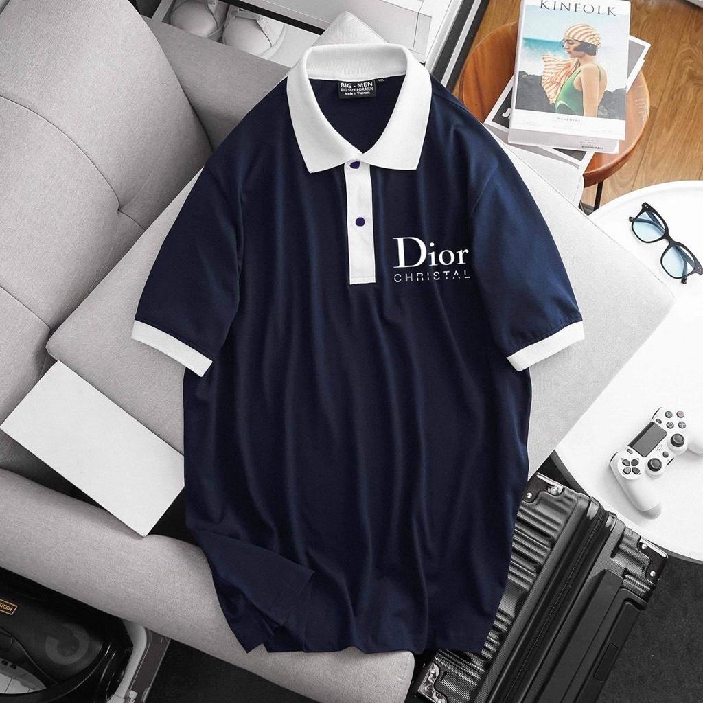 Áo thun polo phối màu bigsize nam in logo 80 đến 140kg