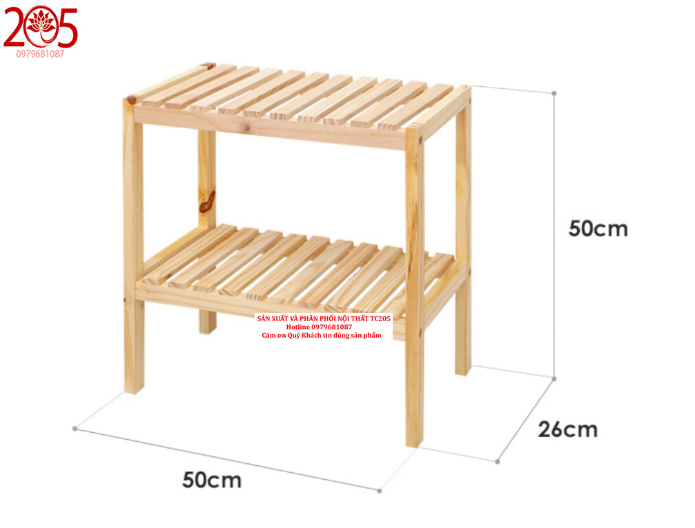 Kệ Gỗ Để Giày 2 Tầng Cao Cấp Màu Gỗ Tự Nhiên Gỗ Thông Newzealand Nhiều Kích Thước Kệ Để Giày Dép