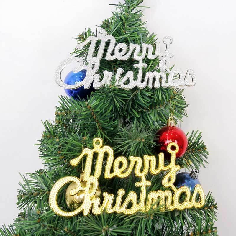 Thẻ treo trang trí giáng sinh hình chữ Merry Christmas
