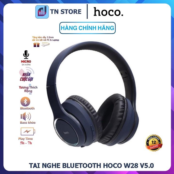 Tai Nghe Trùm Tai Bluetooth W28 - Bluetooth V5.0 - Chống Ồn, Lọc Âm - Bảo Hành 12 Tháng