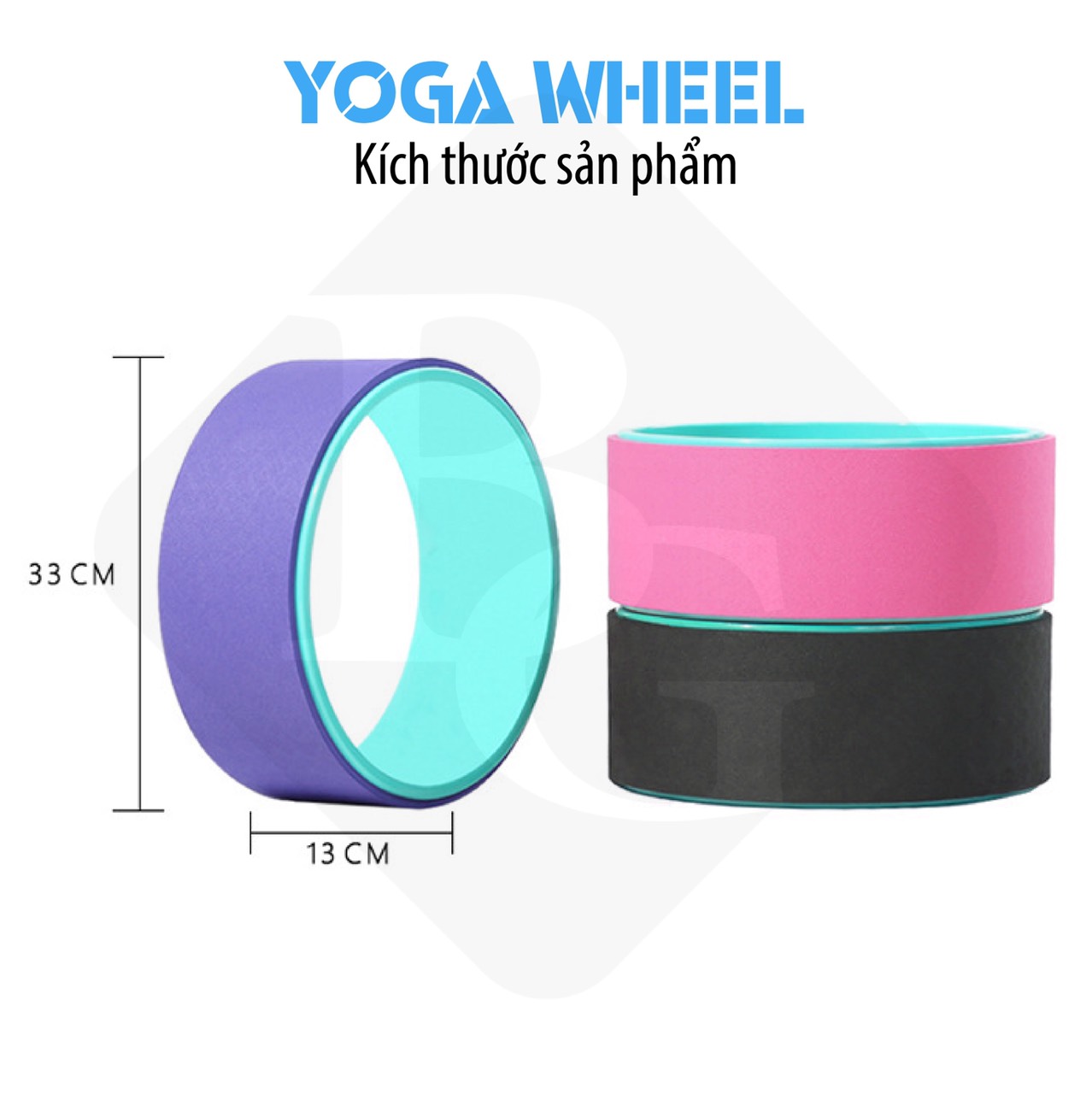 BG Vòng Tập Yoga BLUE PINK, Vòng Yoga Pilates Nhựa ABS 33cm Tập Lưng Cao Cấp Chính Hãng Yoga Wheel