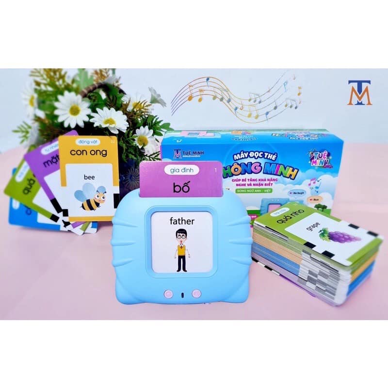 Máy đọc thẻ flashcard Tiếng Anh 224 từ vựng không sóng điện từ