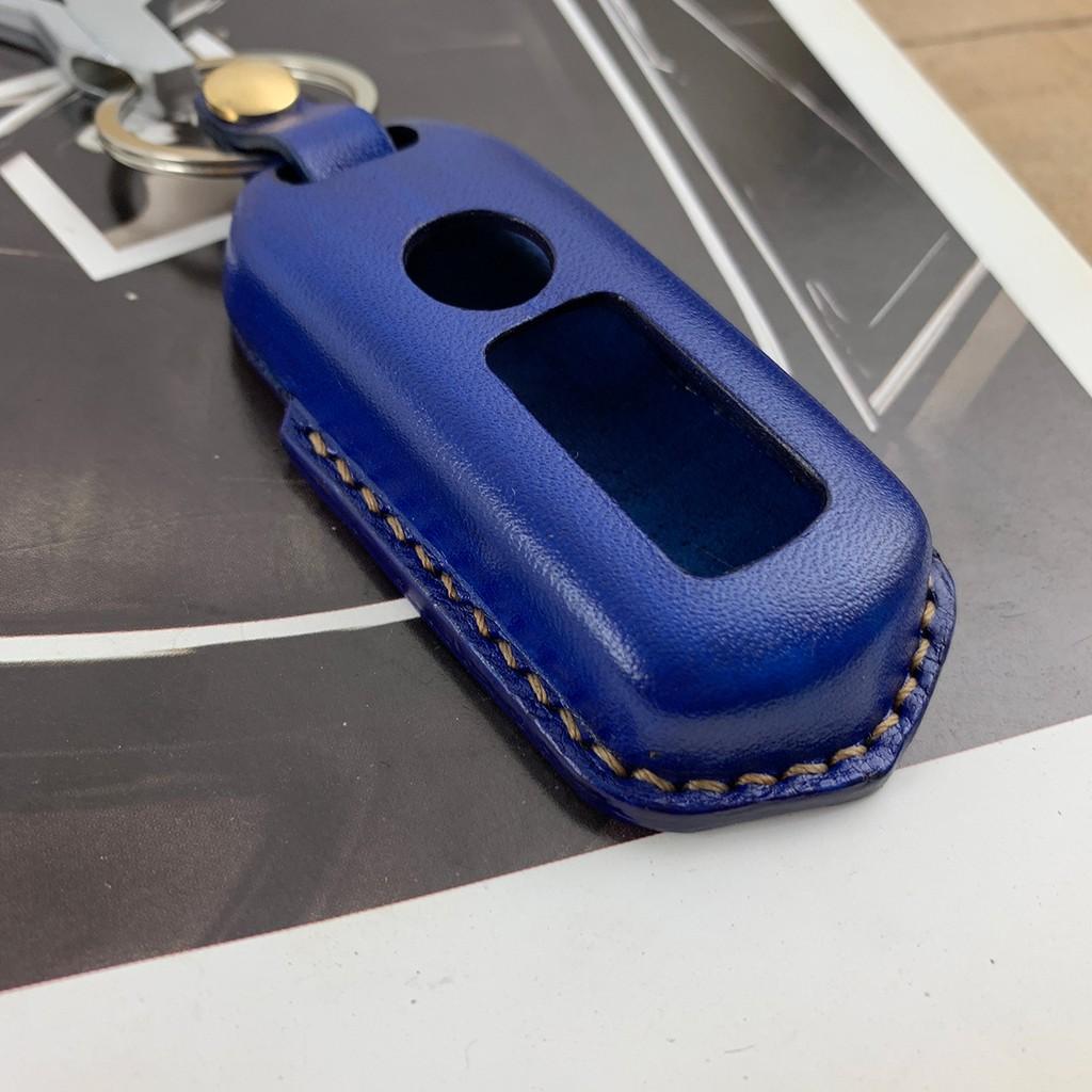 BAO DA CHÌA KHÓA XE SH MÀU XANH DƯƠNG - ĐỒ DA BÒ NHẬP KHẨU - BAO DA HANDMADE