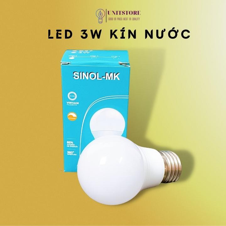 Bóng đèn led kín nước 3W đuôi E27 ánh sáng vàng hoặc trắng