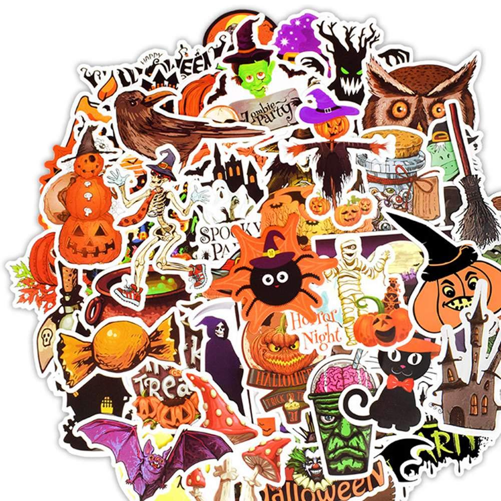 Set 60 Sticker Halloween ảnh ép lụa