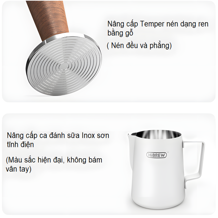 Máy pha cà phê Espresso chuyên nghiệp thương hiệu Mỹ cao cấp HiBREW H10 Plus - Hàng Nhập Khẩu