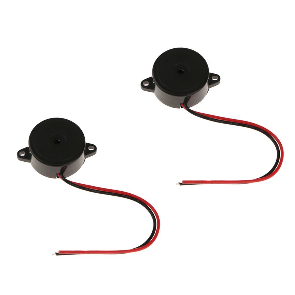 Hoạt Động Piezo Buzzer DC 1.5-15V 85dB Với 2 Dây Dẫn Điện Alarmer 2 Gói