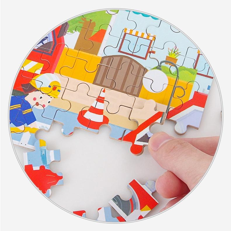 Đồ Chơi Xếp Hình Hộp Sắt Tranh Ghép Hình Puzzle 60 Mảnh Gỗ Cho Bé Phát Triển Trí Tuệ