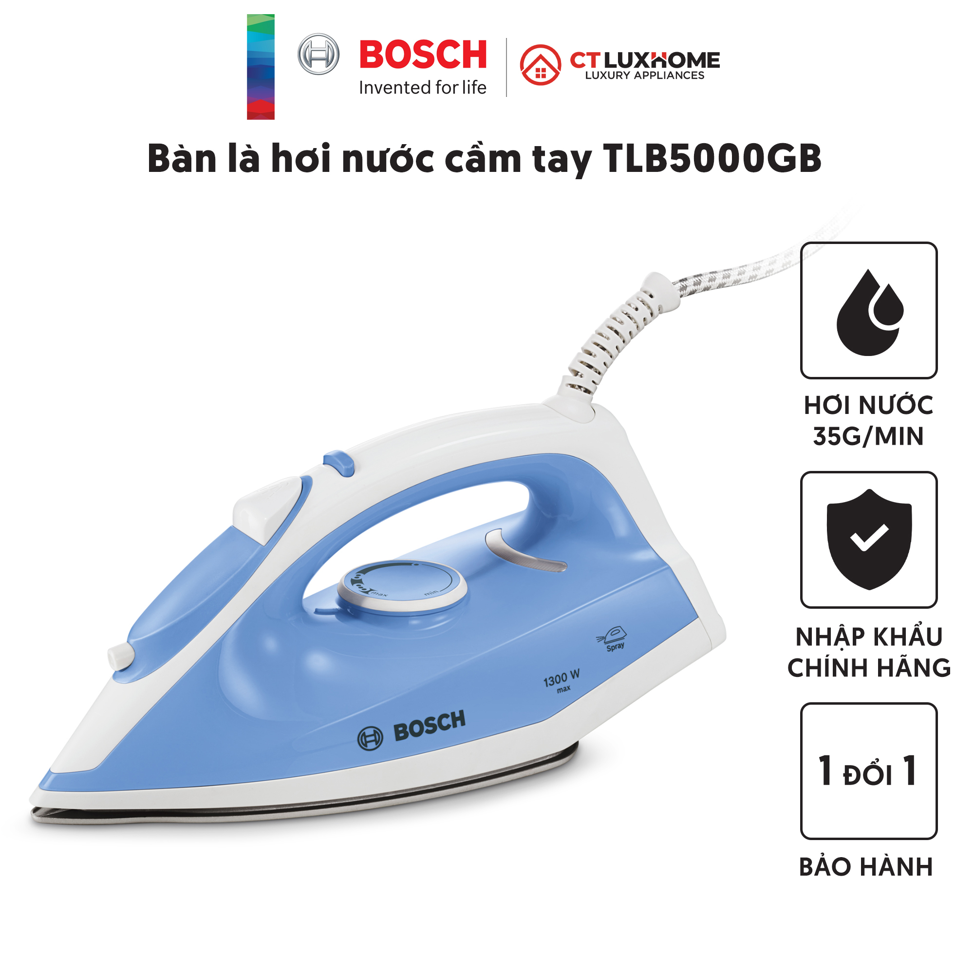 Bàn là cầm tay, Bàn ủi cầm tay Bosch TLB5000GB