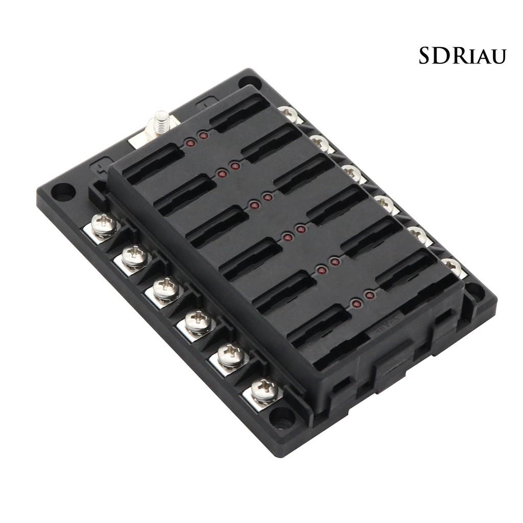 Hộp Cầu Chì 12 Cổng Có Đèn Led Báo Hiệu Dành Cho Ô Tô / Tàu Thuyền