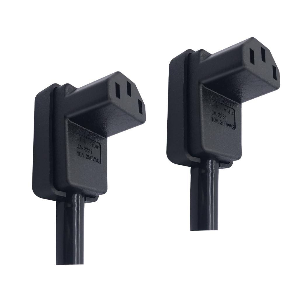 2x Detachable AC Electrical Power Socket Right Angled Plug IEC320 C13 Female