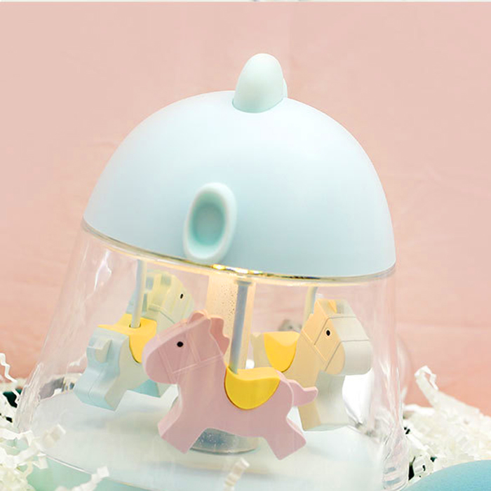 Hộp nhạc đèn led vòng quay ngựa gỗ