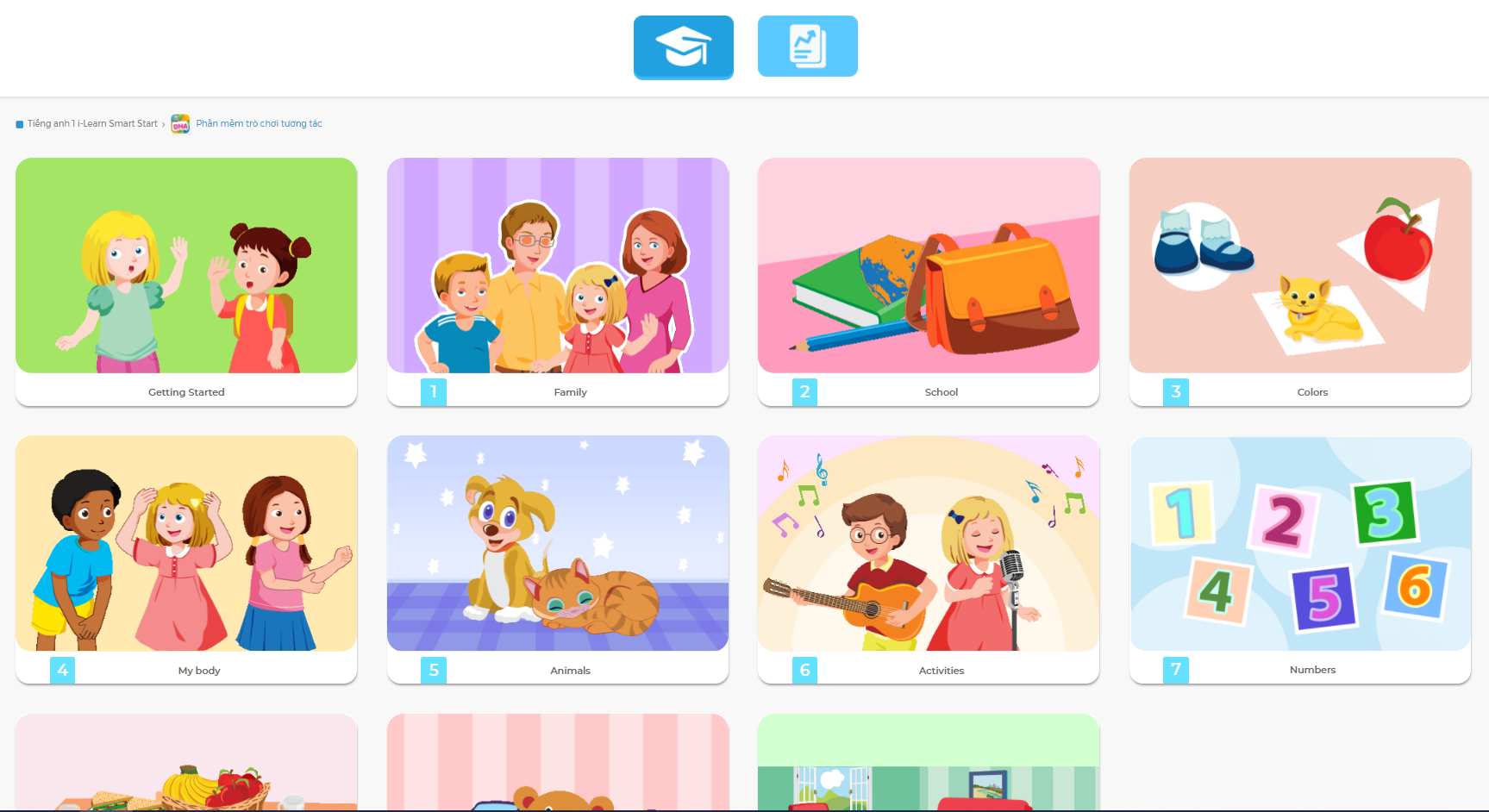 Tiếng Anh 1 i-Learn Smart Start - Ứng dụng phần mềm trò chơi tương tác