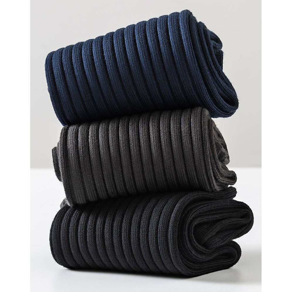 Combo 5 đôi vớ cổ cao nam công sở mẫu gân chìm, tất đi giày tây chất liệu cotton