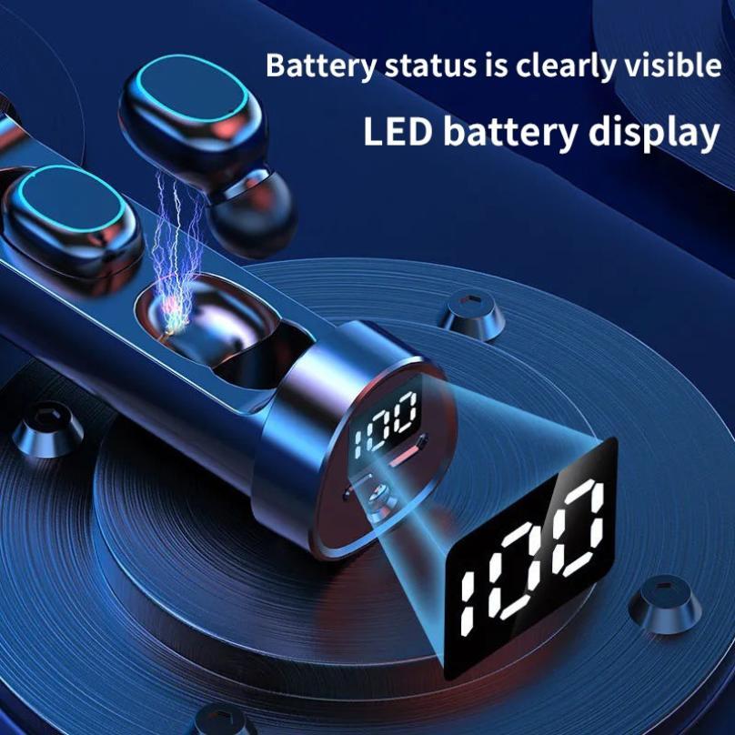 N21 Tai Nghe Nhét Tai Không Dây Tai Nghe Bluetooth Chống Nước Không Dây Tai Nghe Có Micro Màn Hình Hiển Thị LED Bán Thể Thao Tws Tai Nghe Nhét Tai