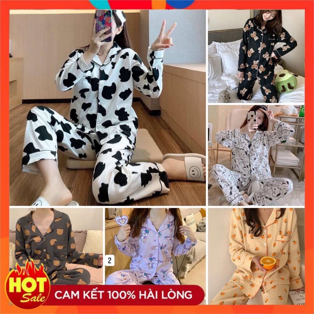 Đồ Bộ Nữ Pijama Mặc Nhà Tay Dài Quần Dài Cao Cấp Chất Dày Ấm Mặc Thu Đông Cực Thích PJM001