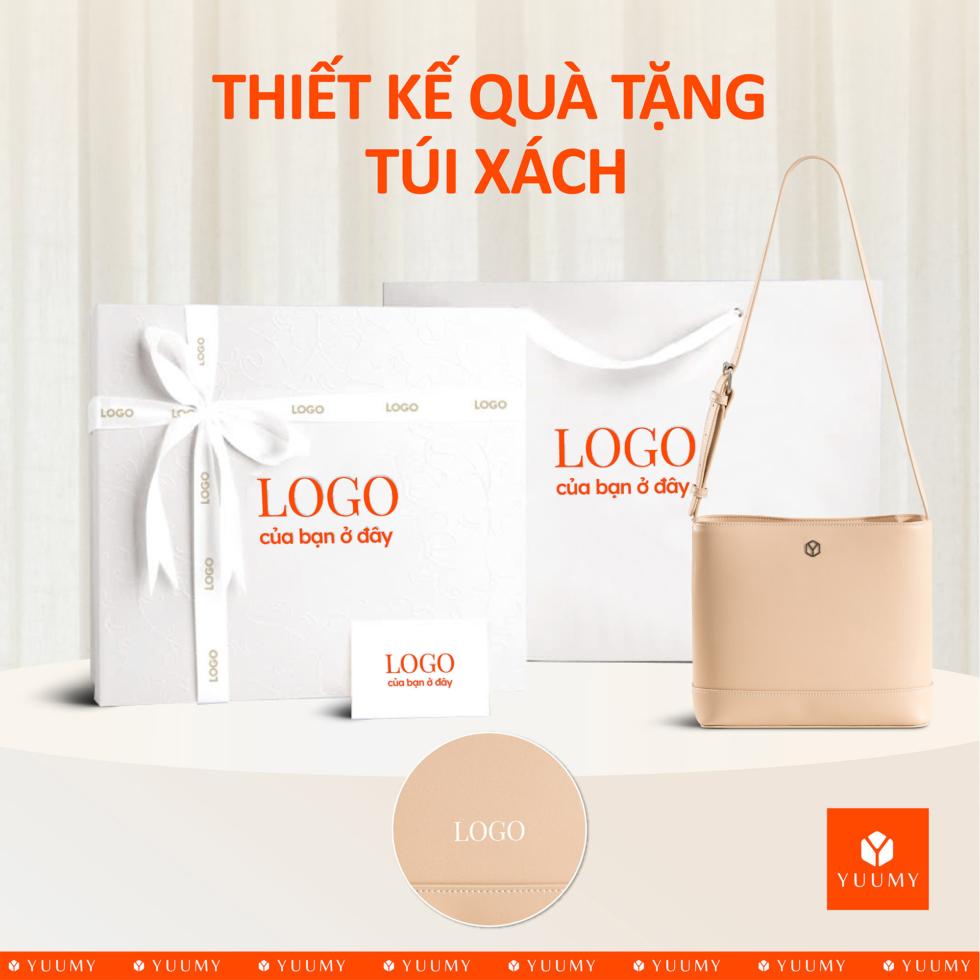 Túi Yuumy ( Thời trang nữ form cứng dáng vuông size 22 - Túi đeo vai da Seasand YN299 )