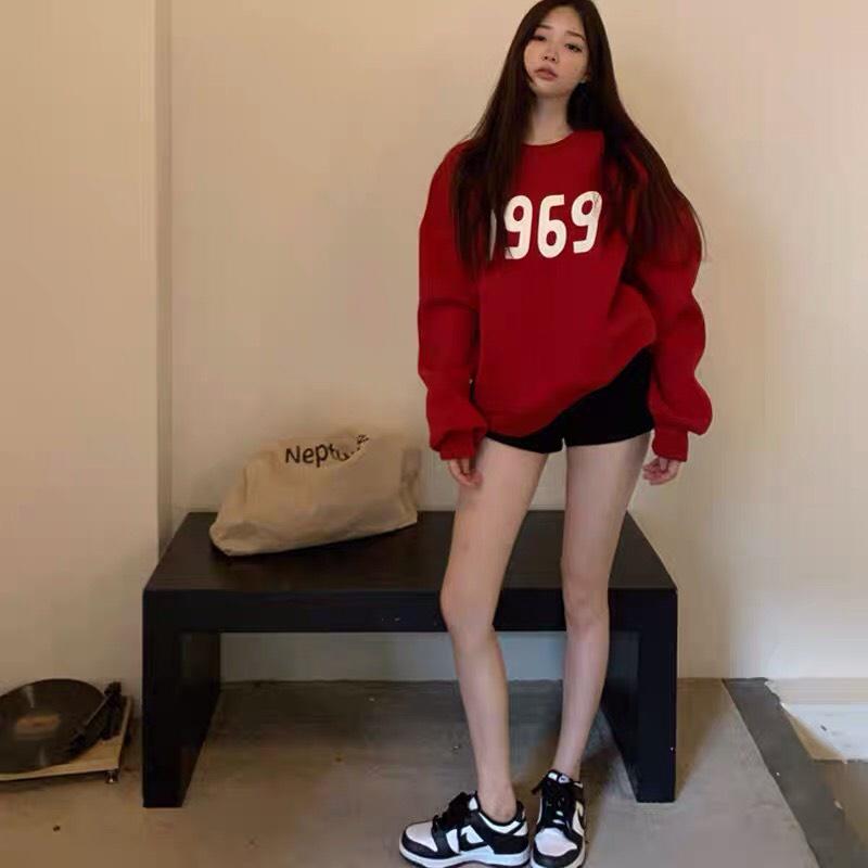 Áo Sweater Nỉ Hàn Quốc Dài Tay Dáng Rộng 1969 Unisex 3 Màu Siêu Xinh