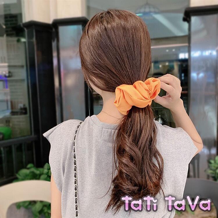 Cột tóc hot scrunchies trơn màu vải đẹp Tatitava