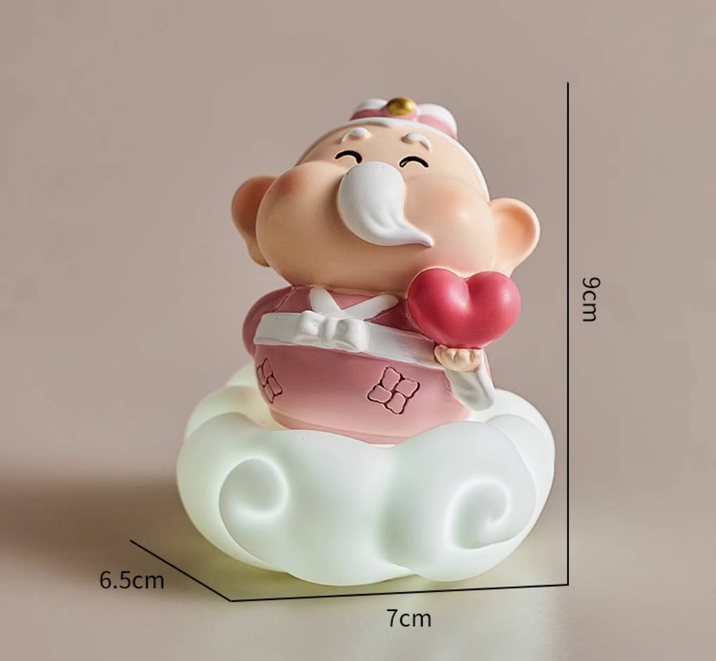 Tượng Nguyệt Lão Trang Trí Decor Có Đèn_ Hàng chính hãng