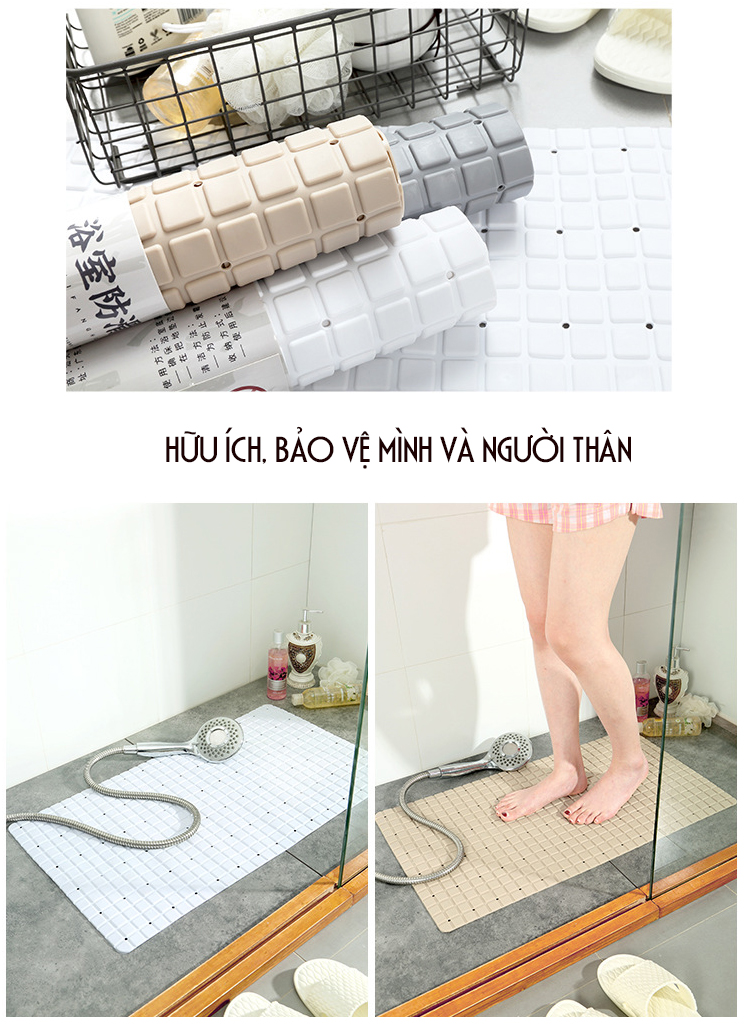 Thảm PVC Lót Sàn Nhà Tắm, chỗ chậu rửa bát nhà bếp Chống Trơn Trượt - loại mới MS11- nhiều màu