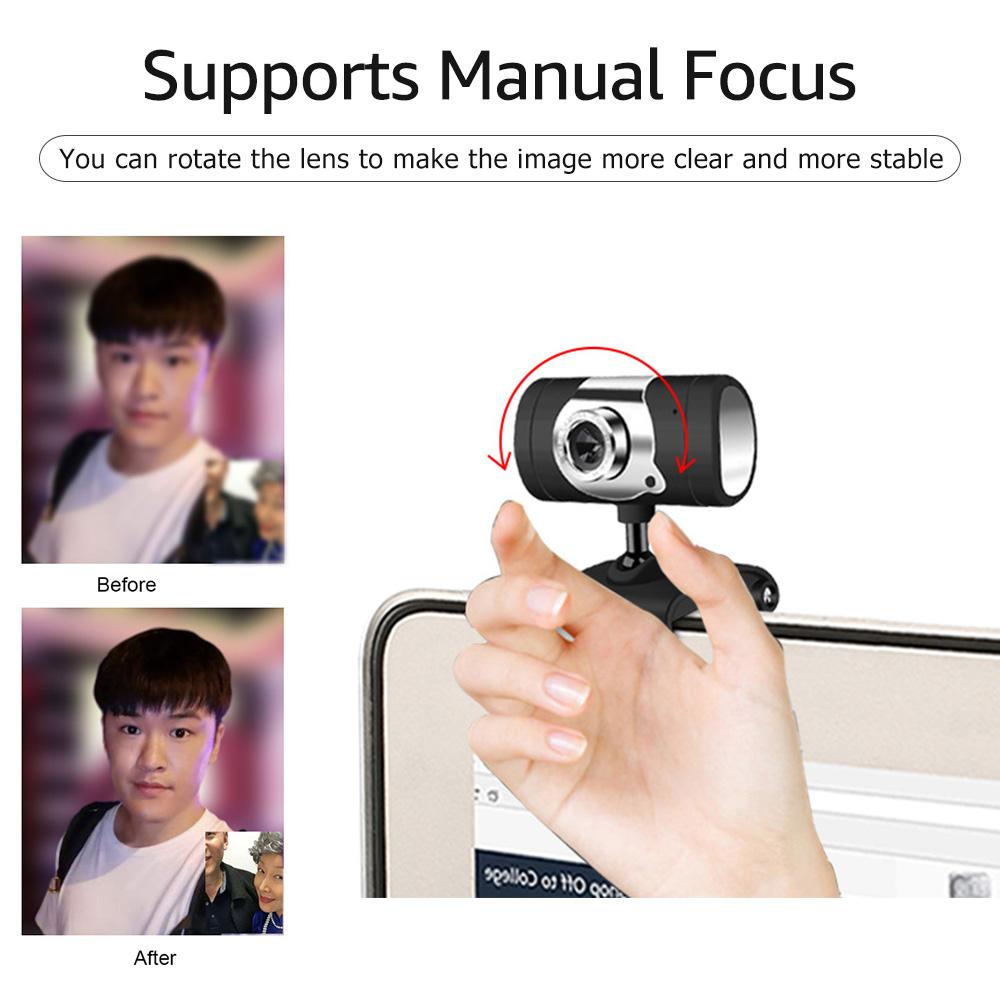 Webcam 480P USB Lấy nét,Micrô tích hợp để Phát trực tiếp cho Máy tính xách tay