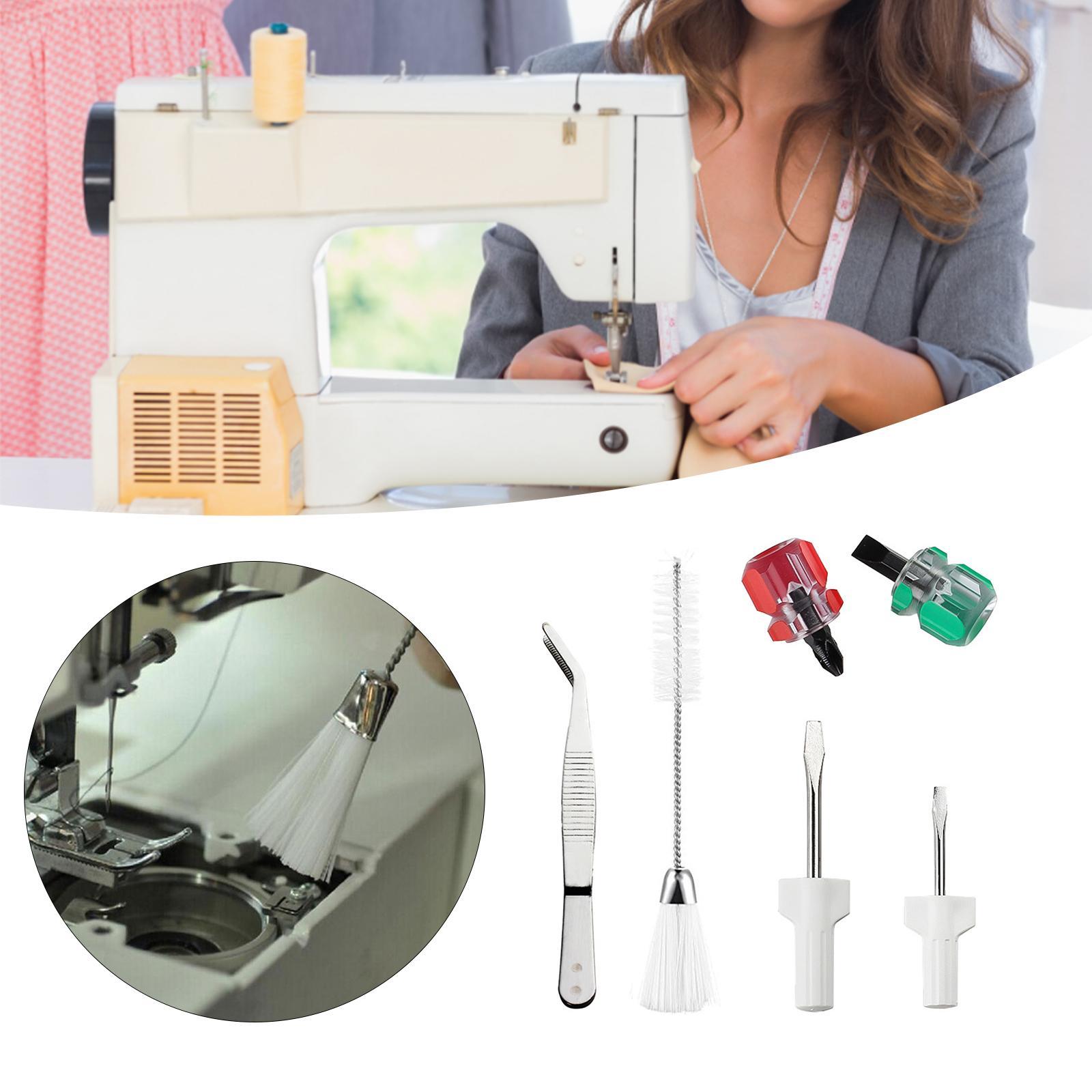 Sewing Machine Cleaning Tweezer Maintenance Overlock Double Headed Lint Brush Sewing Tools