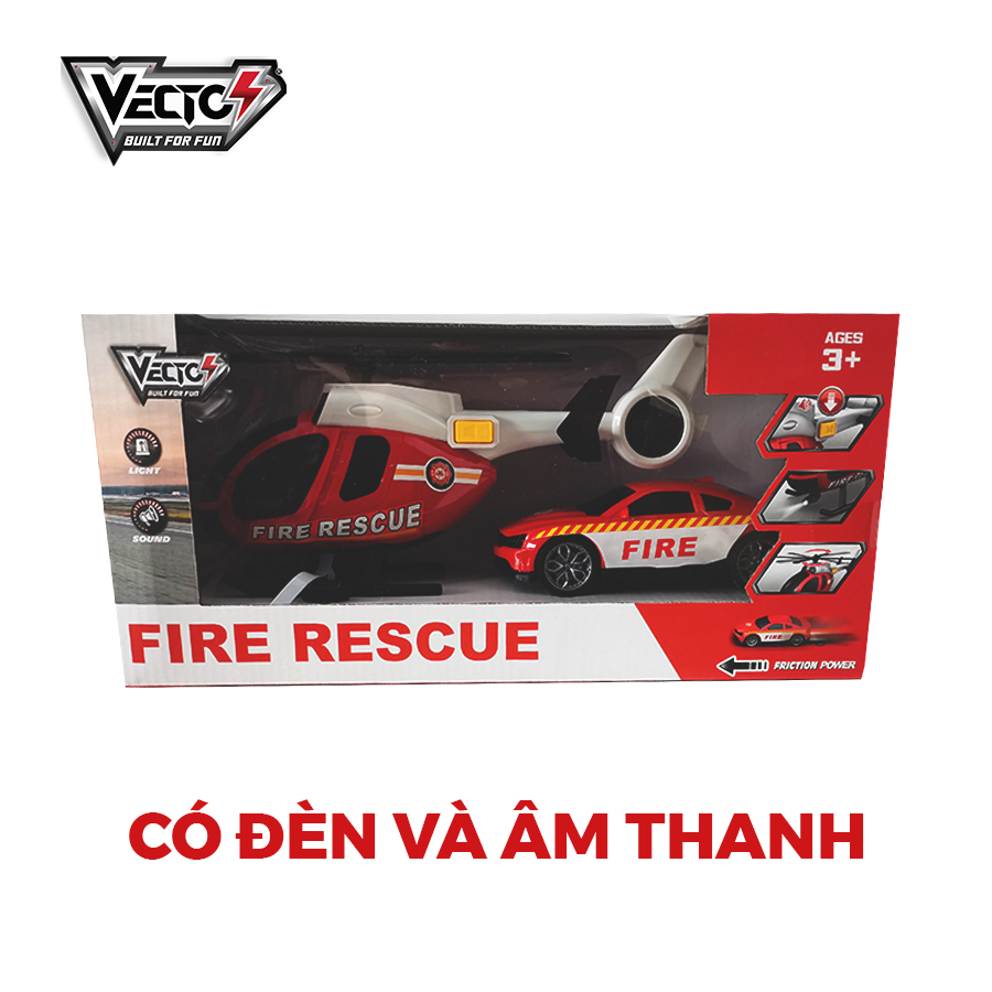 Đồ Chơi Xe Và Trực Thăng Cứu Hỏa VECTO VT75P