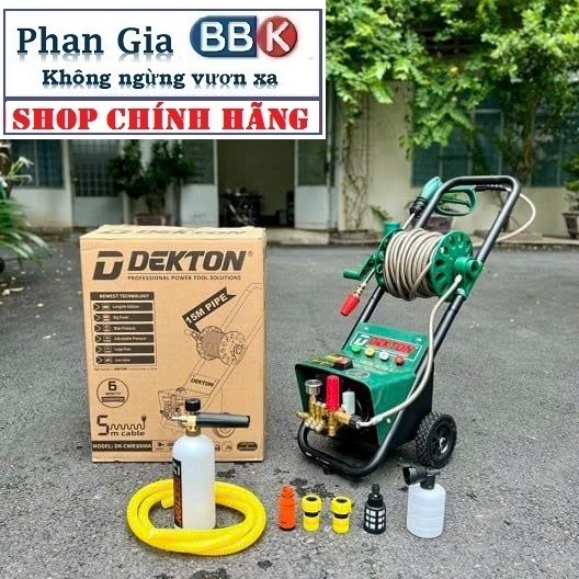 Máy Rửa Xe DEKTON 3000W CWR3000A - Có Chỉnh Áp Linh Hoạt 180Bar - Lưu Lượng 14L/min - Chống Giật An Toàn, Bảo Hành 1 năm