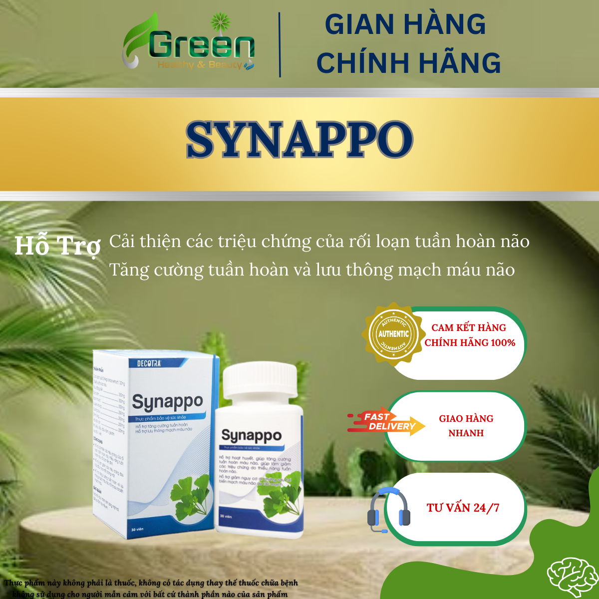 SYNAPPO - Hỗ Trợ Tuần Hoàn Não Và Rối Loạn Tiền Đình