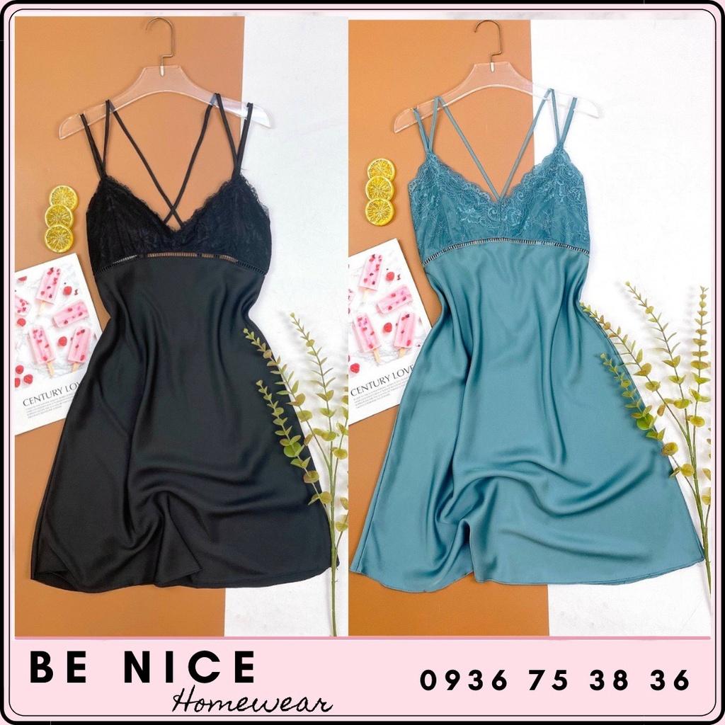 Váy lụa ngủ sexy 2 dây nhiều màu sắc, Be Nice Homewear