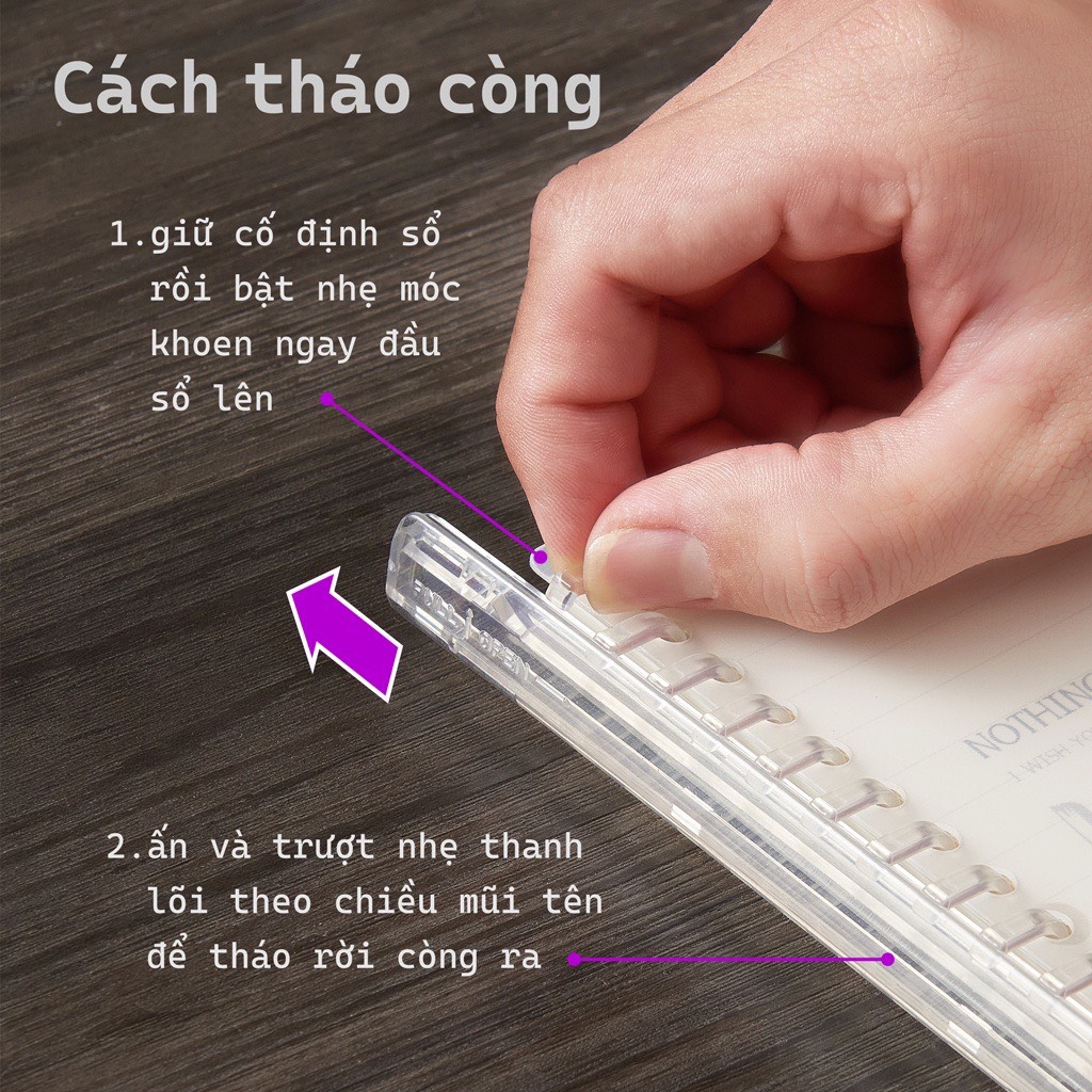 FUTUREBOOK-Sổ Còng Nhựa Happiness A5 20Chấu-120Trang-Định Lượng 100Gsm.Dòng Kẻ Chấm Dot.MÃ SP B591