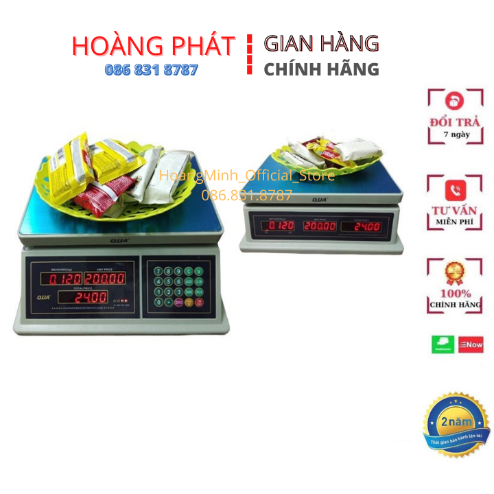 Cân Bán Hàng Chống Nước 30kg QUA832. Cân Điện Tử Tính Tiền 30kg, Cân Điện Tử Cân Hải Sản 30kg QUA832 Đài Loan