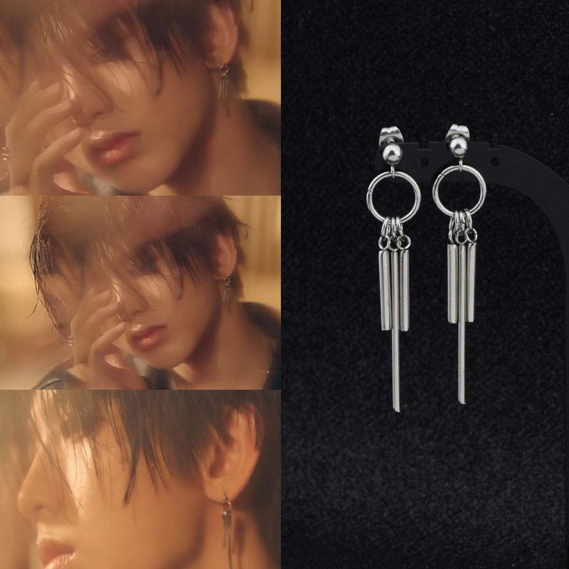 Khuyên tai nam Jimin BTS hoa tai Unisex không gỉ