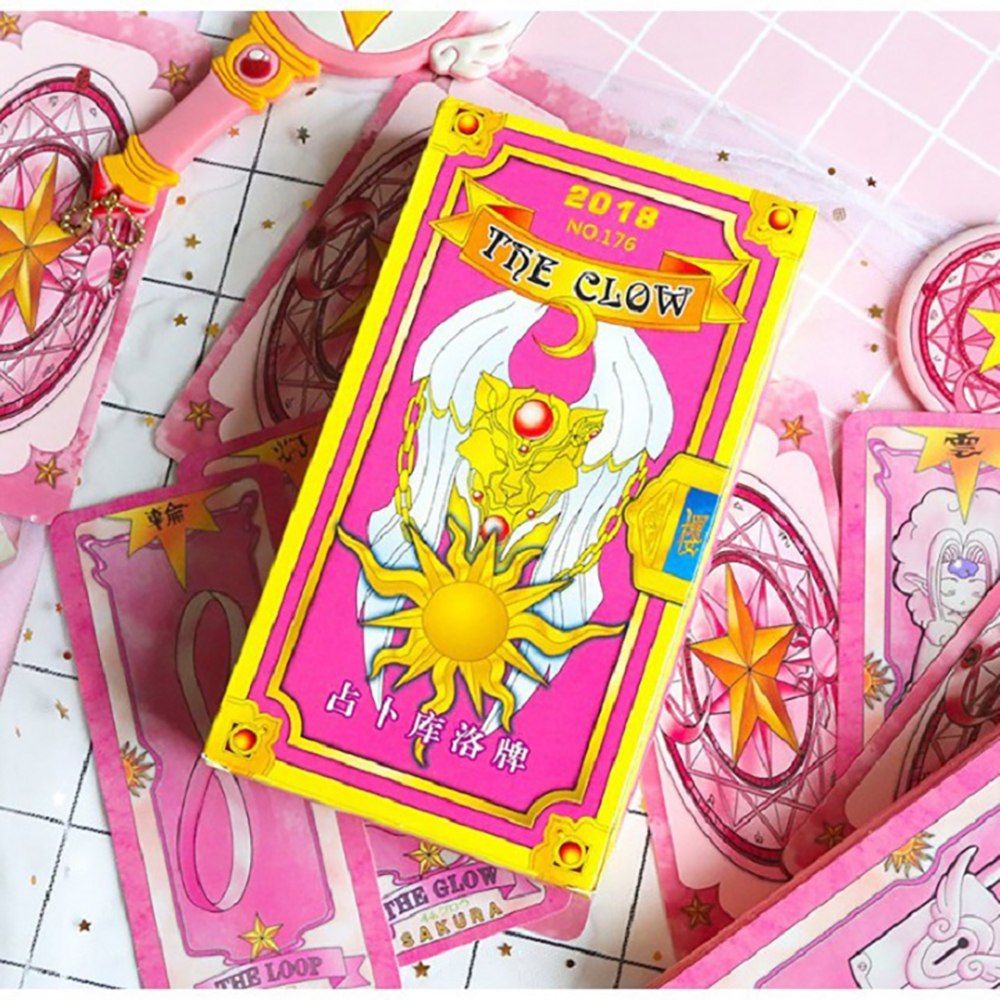 [Size Gốc] Bài Tarot Clow Màu Hồng Cardcaptor Sakura KINOMOTO SAKURA Chuẩn Đẹp Tặng Đá Thanh Tẩy