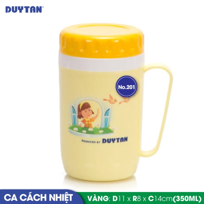 Ca cách nhiệt nhựa Duy Tân 350ml - 32017 - Giao màu ngẫu nhiên - Hàng chính hãng