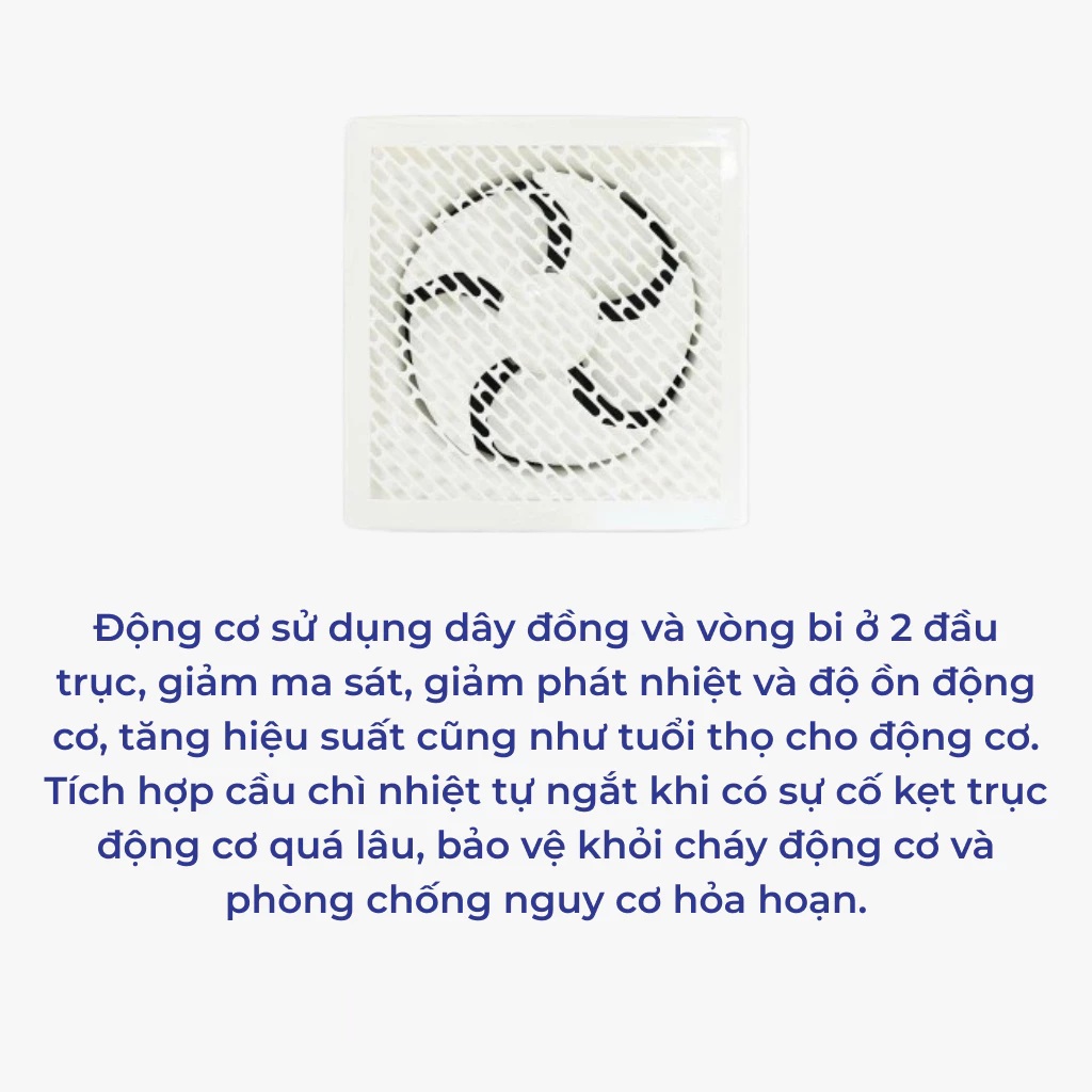 Quạt hút mùi thông gió gắn tường 1 chiều Rạng Đông QHGT01.1C cho nhà bếp, nhà tắm, phòng ngủ - Hàng chính hãng