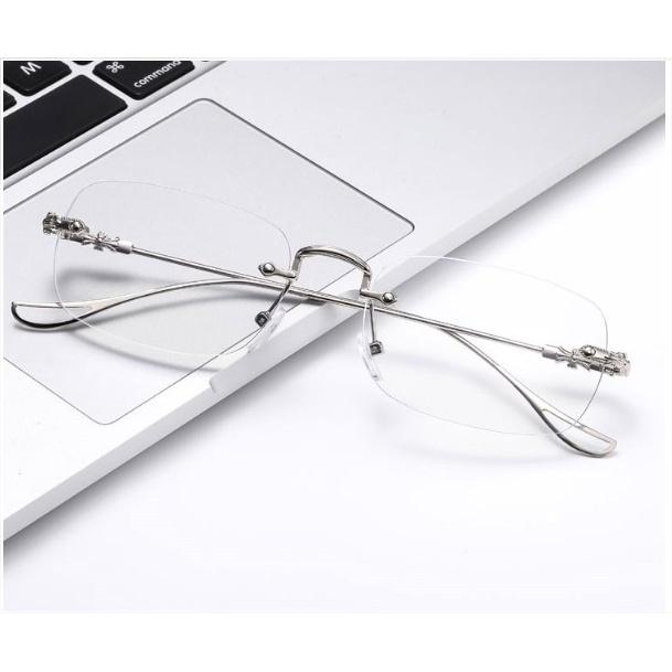 Gọng kính thời trang nam nữ chống bụi gọng khoan không vành KT45UNIQUI Bạc silver cực thời trang