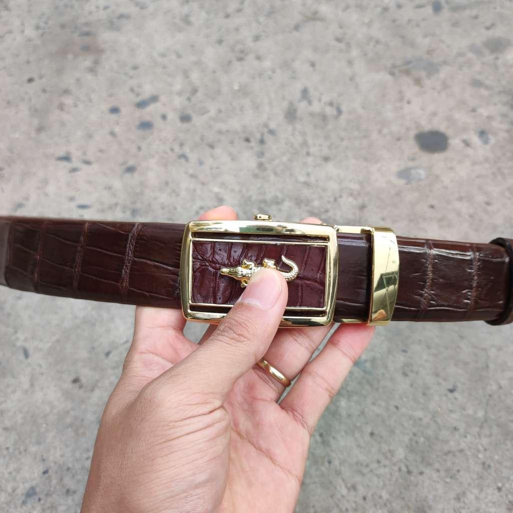Nịt da cá sấu BẢN LỚN phù hợp bụng bia. Da bụng vân đẹp nhẹ nhàng!