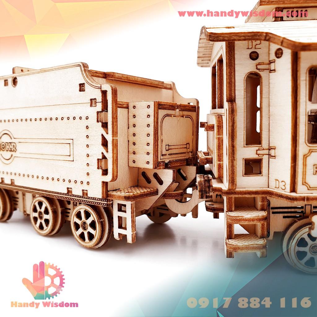 Mô hình lắp ghép gỗ tỉ lệ - Đầu tàu hơi nước - Robotime Steam Express MC501