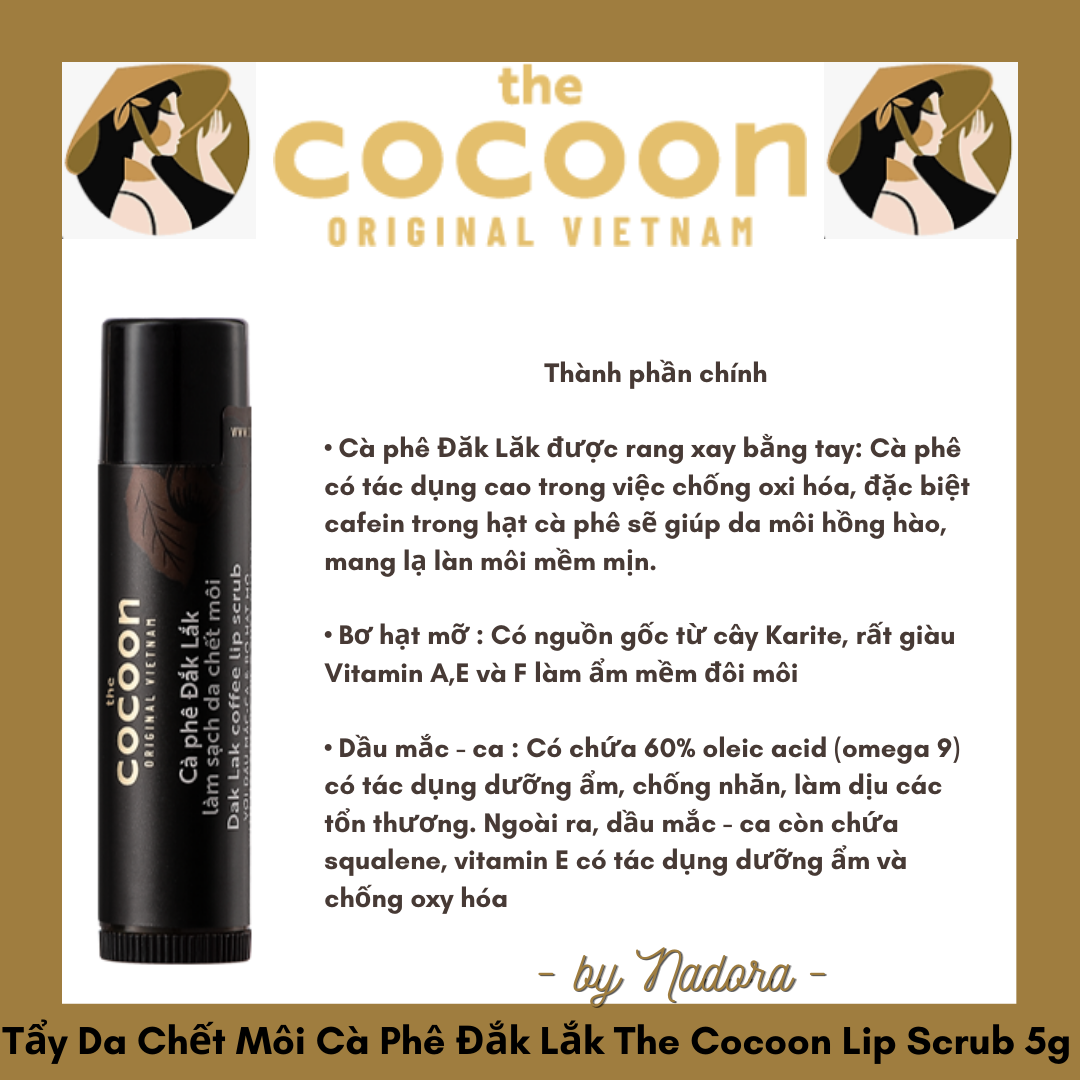 Tẩy Da Chết Môi Cà Phê Đắk Lắk The Cocoon Lip Scrub 5g