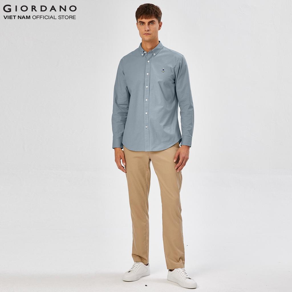 Áo Sơ Mi Oxford Nam Dài Tay Logo Classics Giordano 01042043