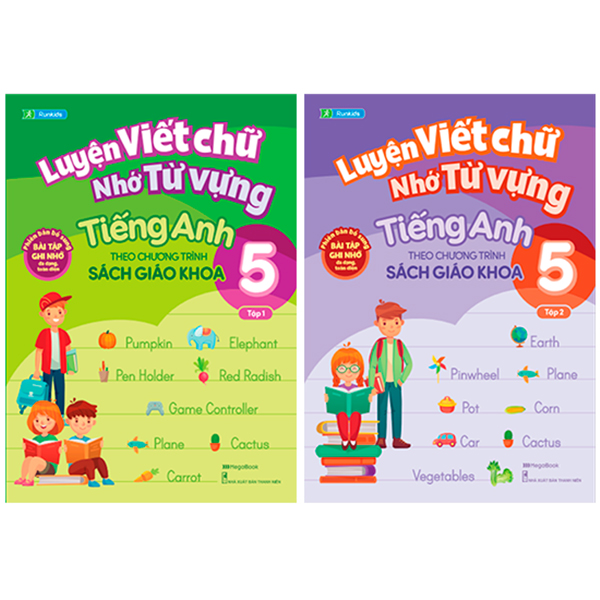 Combo Luyện Viết Chữ Nhớ Từ Vựng Tiếng Anh Theo Chương Trình Sách Giáo Khoa Lớp 5 – Tập 1 & 2